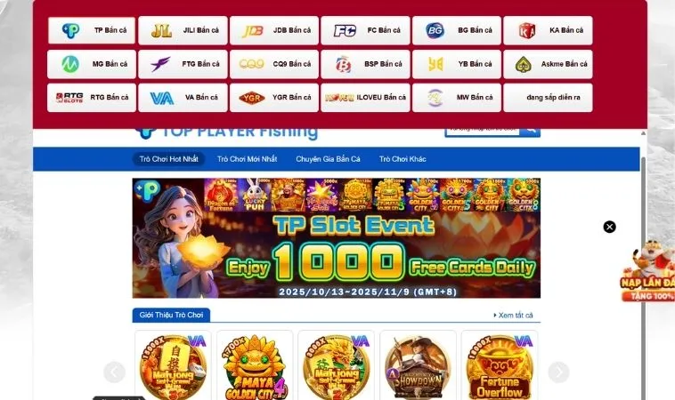 Nhà cái 88VV hợp tác với nhiều nhà cung cấp game bắn cá uy tín