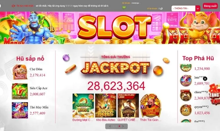 Sảnh nổ hũ 88VV thiết kế giao diện đẹp, chuyên nghiệp