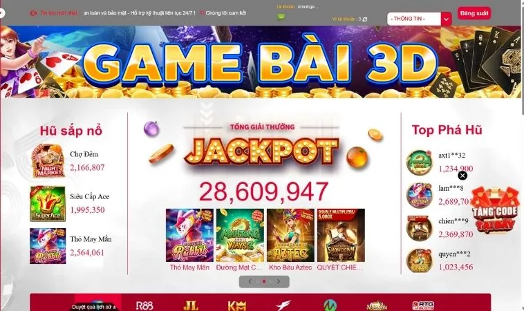 Sảnh game nhanh 88VV thiết kế giao diện đẹp, ấn tượng