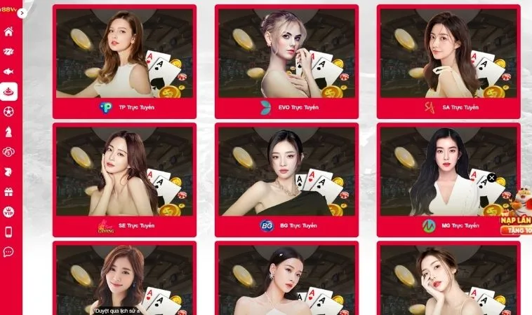 Nhà cái 88VV hợp tác với nhiều sảnh casino uy tín, chất lượng
