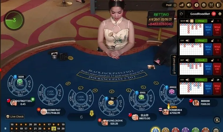 Bàn chơi Blackjack Tại 88VV